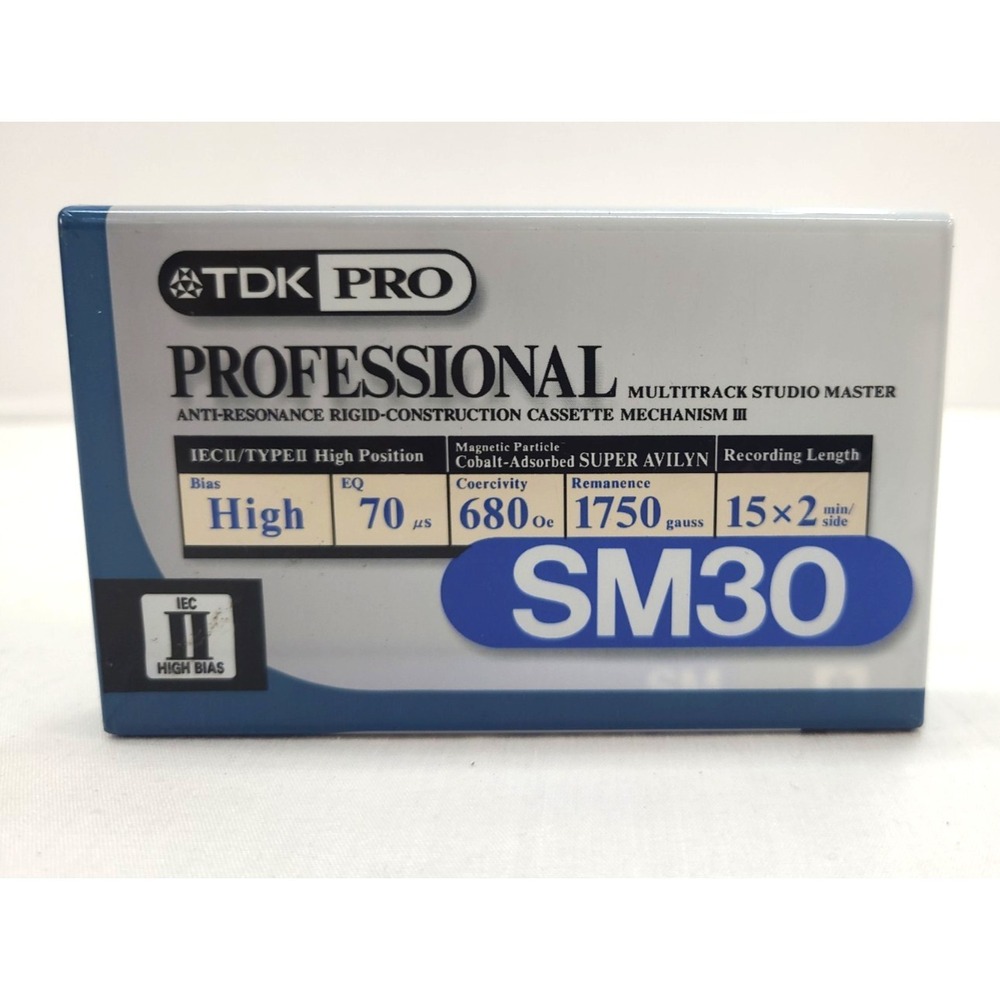 TDK SM30 Professional Master Cassette Tapes CrO2 Type 2 High Position NEW